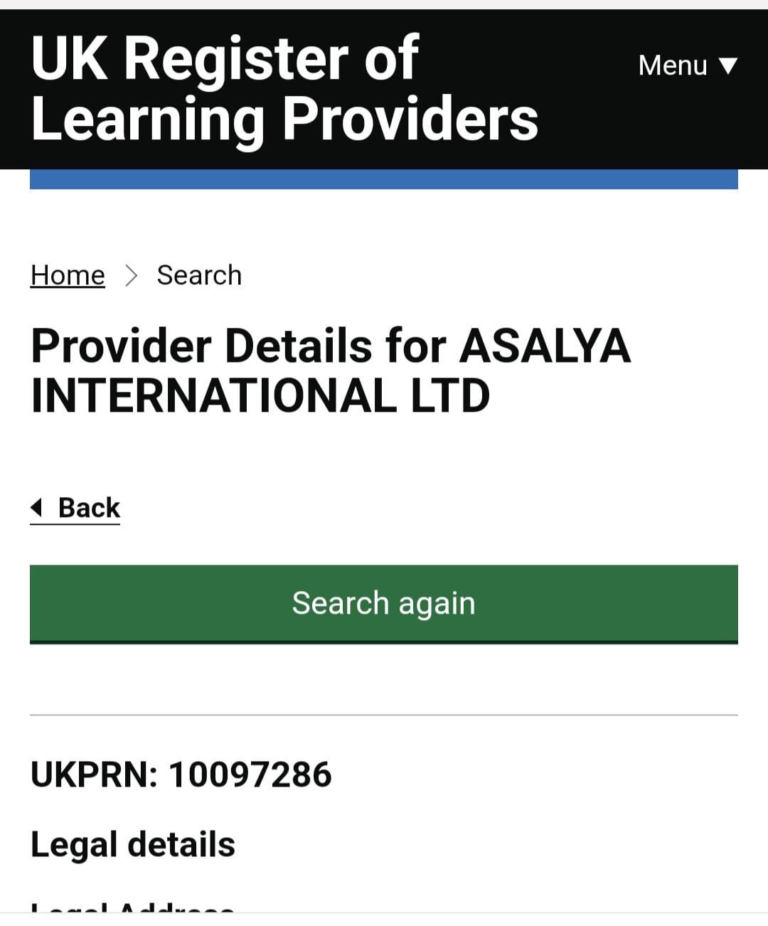 Learning Provider Registration